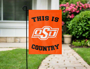 13x18 Oklahoma State Garden Flag with This Is OSU Country Logo
