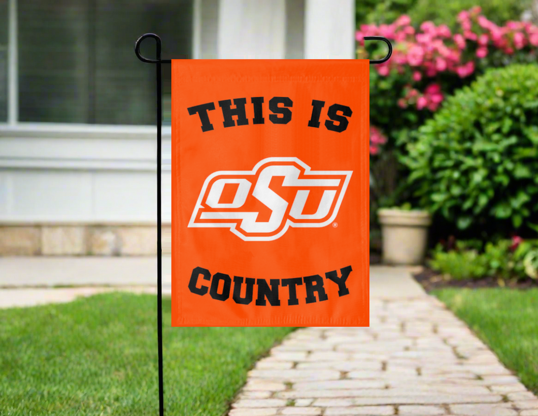 13x18 Oklahoma State Garden Flag with This Is OSU Country Logo