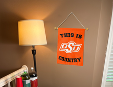 Load image into Gallery viewer, 13x18 Oklahoma State Garden Flag with This Is OSU Country Logo
