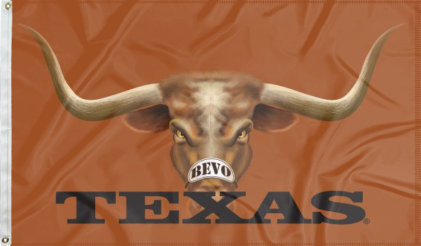 3x5 Texas Longhorns Flag with Bevo Mascot Eyes Logo