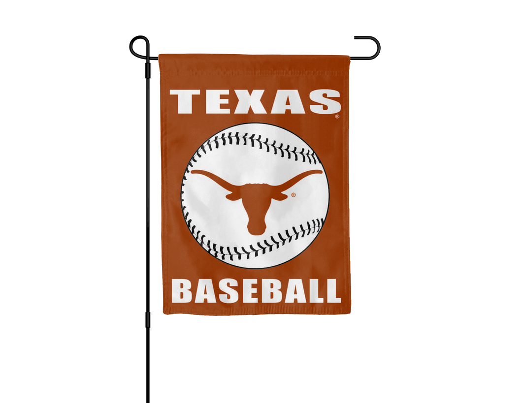 Orange 13x18 Texas Longhorns Baseball Garden Flag