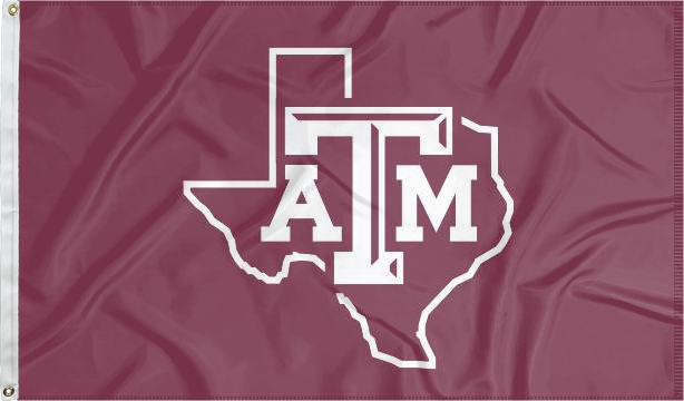 3x5 Texas A&M Flag with Texas Border and ATM Logo