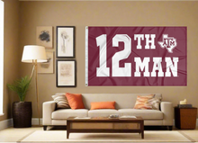 Load image into Gallery viewer, 3x5 Texas A&amp;M Flag with 12th Man Logo
