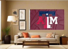 Load image into Gallery viewer, 3x5 Texas A&amp;M Flag with State of Texas Flag Style ATM Logo
