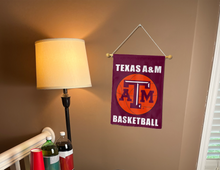 Load image into Gallery viewer, 13x18 Texas A&amp;M Garden Flag with Texas A&amp;M Basketball Logo
