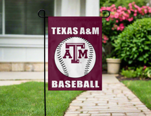 Load image into Gallery viewer, 13x18 Texas A&amp;M Garden Flag with Texas A&amp;M Baseball Logo
