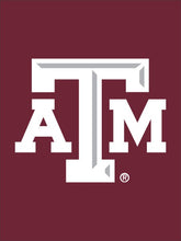 Load image into Gallery viewer, Maroon Texas A&amp;M House Flag with White and Gray ATM Logo
