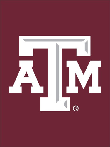 Maroon Texas A&M House Flag with White and Gray ATM Logo