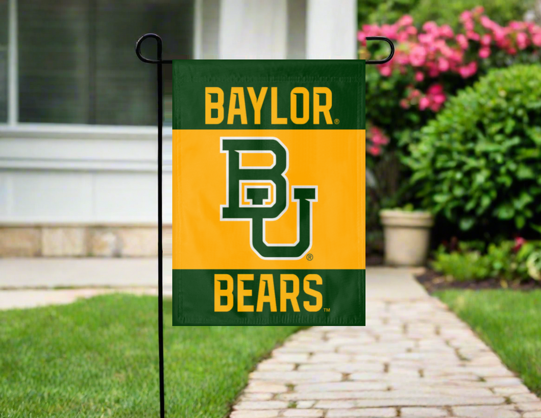 13x18 Baylor Garden Flag with 3 Panel Baylor BU Bears Logo