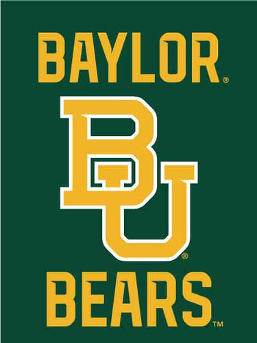 Green Baylor House Flag with Baylor BU Bears Logo