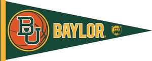 Green and Gold 12x30 inch Baylor University Basketball Pennant