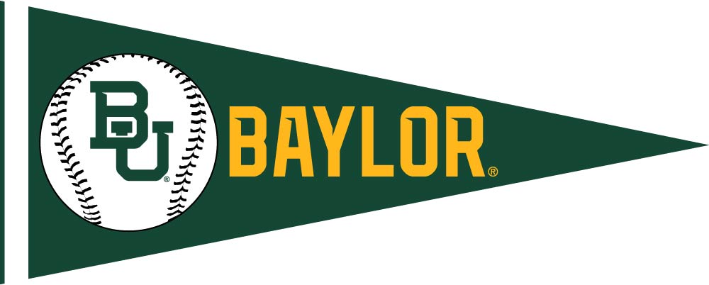 Baylor Bears Pennant Flag With Wall Mount - 12x30 Inch Felt Banner With Adhesive Pads & Tacks