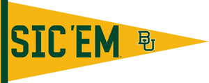 Gold 12x30 inch SIC EM Baylor University Pennant