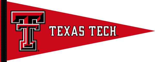 Red Texas Tech University Pennant