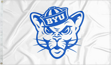 Load image into Gallery viewer, BYU - Sailor Cougar White 3x5 Flag

