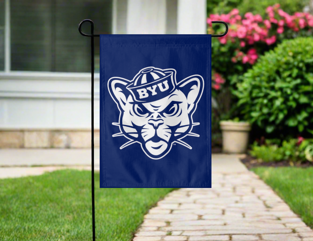 BYU - Sailor Cougar Blue Garden Flag