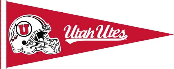 Red 12x30 inch University of Utah Utes Football Pennant