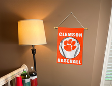 Load image into Gallery viewer, 13x18 Clemson Garden Flag with Clemson Baseball Logo
