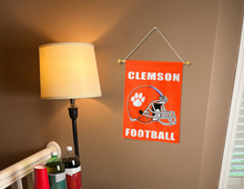 Load image into Gallery viewer, 13x18 Clemson Garden Flag with Clemson Football Helmet Logo
