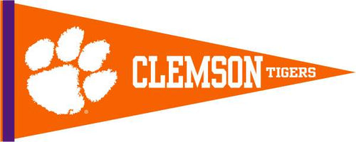 Orange 12x30 Clemson University Pennant