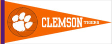 Load image into Gallery viewer, Orange 12x30 Clemson University Basketball Pennant
