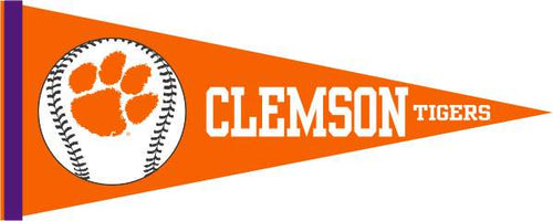 Orange 12x30 Clemson Baseball Pennant