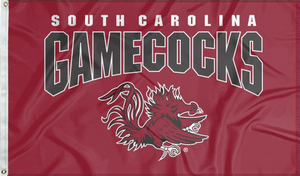 Red 3x5 University of South Carolina Gamecocks Flag with two metal grommets for indoor home décor