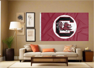 University of South Carolina - Gamecocks Logo on Football Helmet 1983-1998 3x5 Flag