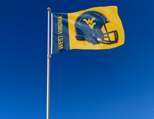 Load image into Gallery viewer, 3x5 West Virginia University Flag with Mountaineers Football Logo
