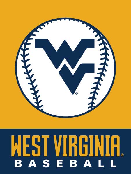gold and blue West Virginia Baseball House Flag for sports décor
