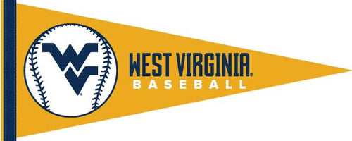 gold 12x30 in. West Virginia Baseball Pennant for sports décor
