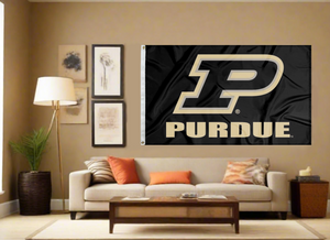 3x5 Purdue Flag with P Purdue Logo