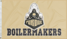 Load image into Gallery viewer, 3x5 Purdue Flag with Purdue Train and Boilermakers Logo

