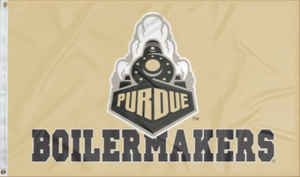 3x5 Purdue Flag with Purdue Train and Boilermakers Logo