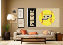 Load image into Gallery viewer, 3x5 Purdue Flag with Purdue Softball Logo
