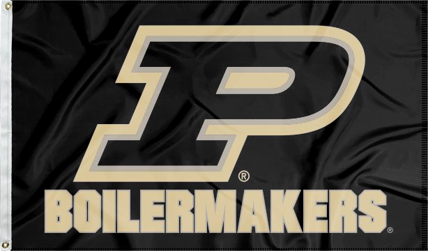 3x5 Purdue Flag with P Boilermakers Logo