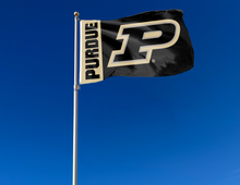 Load image into Gallery viewer, 3x5 Purdue Flag with Two Panel Purdue Logo
