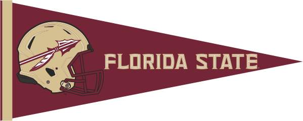 Garnet red 12x30 inch Florida State University Football Pennant