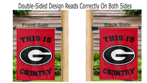 double sided georgia garden flag with this is country logo reading correctly from both sides