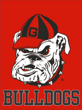 Load image into Gallery viewer, Red University of Georgia House Flag with Bulldogs Logo
