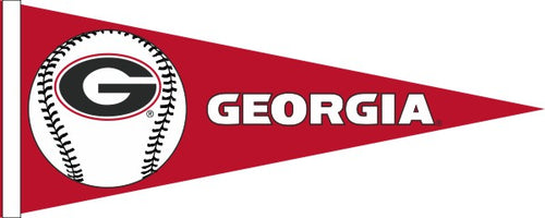 Red 12x30 Georgia Bulldogs Baseball Pennant