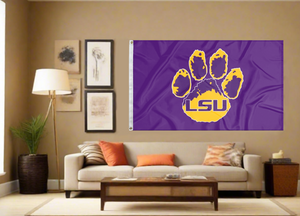 LSU - Paw Purple 3x5 Flag