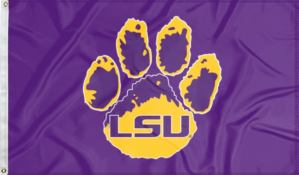 LSU - Paw Purple 3x5 Flag