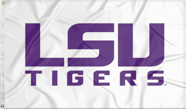 LSU - Tigers White 3x5 Flag