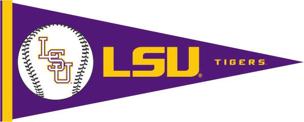 Purple 12x30 LSU Tigers Baseball Pennant