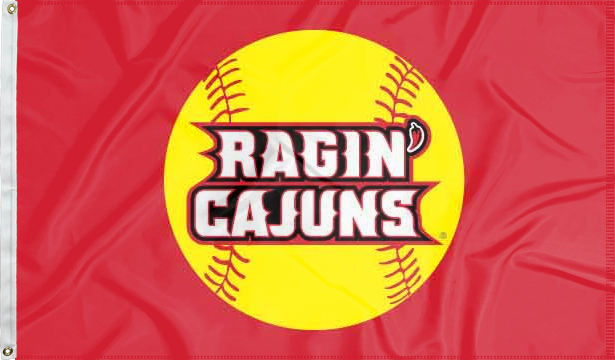 Louisiana Lafayette - Softball 3x5 Flag