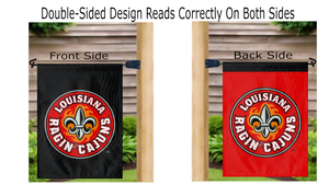 Louisiana Lafayette - Ragin Cajuns Black and Red Garden Flag