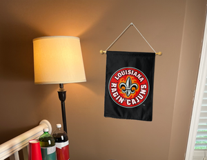 Louisiana Lafayette - Ragin Cajuns Black and Red Garden Flag