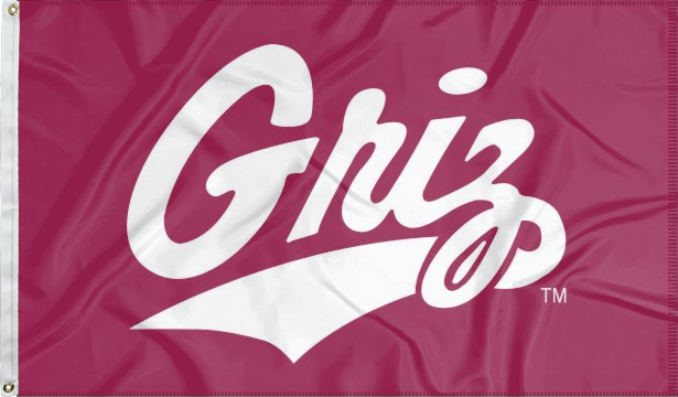 University of Montana - Griz Maroon 3x5 Flag