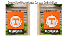Load image into Gallery viewer, Tennessee baseball garden flag hanging on mailbox flagpole
